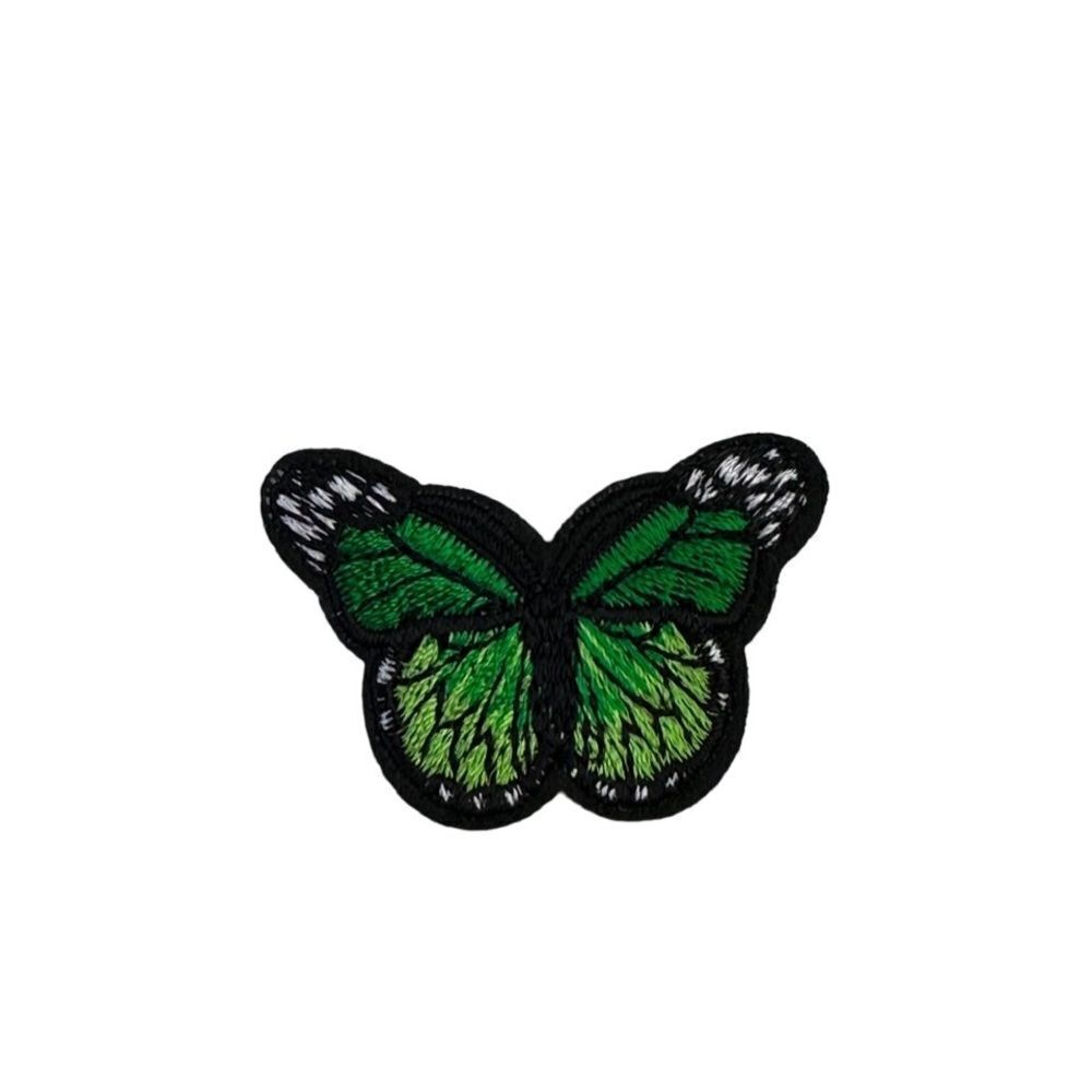 Small Green Butterfly Embroidered Patch